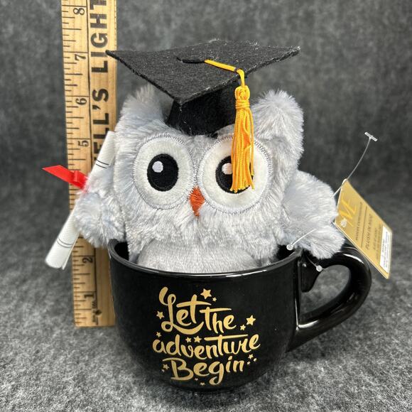 Let the Adventure Begin Mug & Plush Owl Graduation Gift Set 2pc Gift - Picture 1 of 7